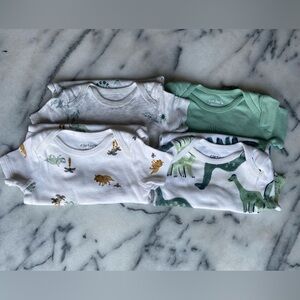 Carter's Baby Boy Bodysuits - Dinosaur Designs 4 Pack